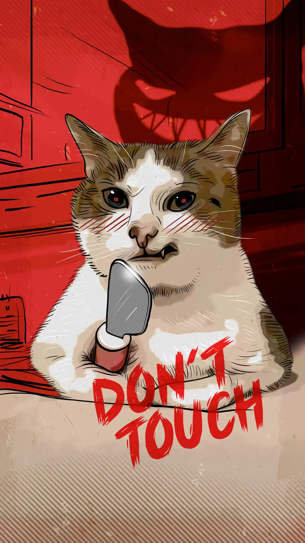 Cute Angry Cat in Sweater Wallpaper